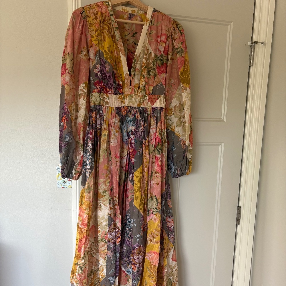 EUC Zimmerman summer linen light dress with back cut out. Worn twice, paid $550.